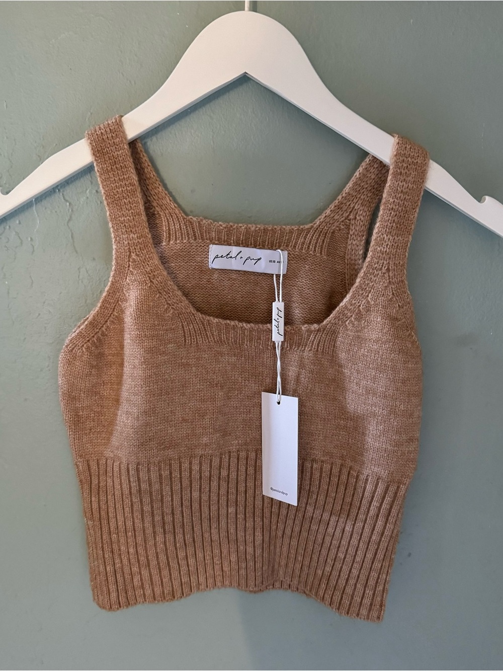 Petal & Pup Tan Knit Ribbed Sweater Tank